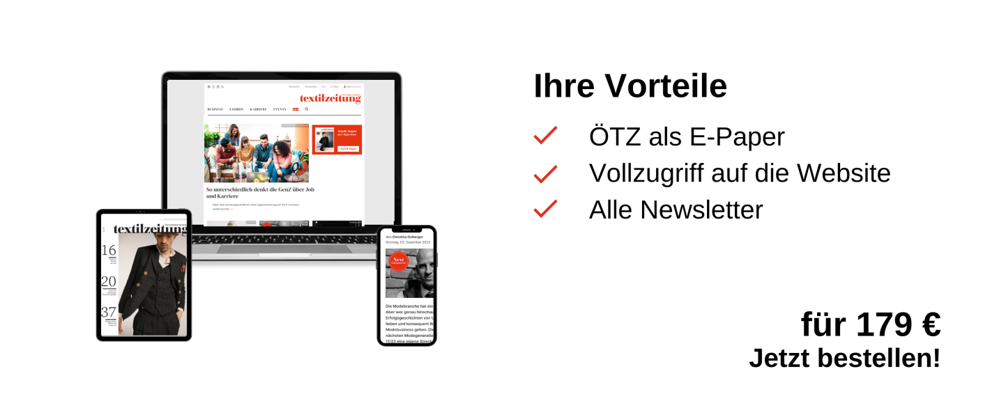 Dreiklang aus Tablet, Laptop und Handy mit jeweiligem digitalen Produkt und rechts: Ihre Vorteile: ÖTZ als E-Paper, Vollzugriff auf die Website, Alle Newsletter, für 179 €, Jetzt bestellen!